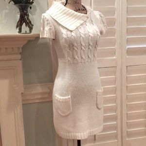 Ivory mini sweater dress